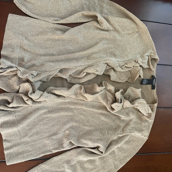 Gold Ruffle Cardigan - Picture 2 of 4